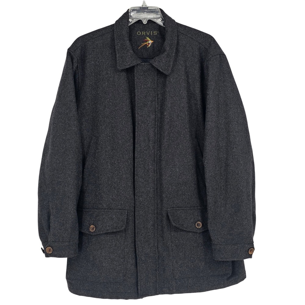 Orvis Charcoal Gray Wool Jacket Coat